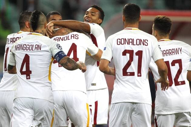 Esultanza Gol Kostas Manolas Roma Goal celebration Baku 27-09-2017 Football Champions League 2017 2018 Group C Qarabag - AS Roma Foto Gino Mancini Insidefoto ginoxmancini