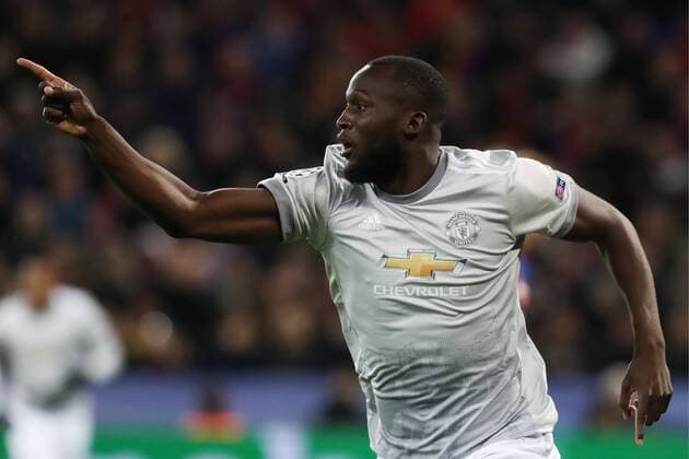 MOSCOW, RUSSIA - SEPTEMBER 27, 2017: Manchester United ManU s Romelu Lukaku celebrates a goal agaisnt CSKA Moscow in their 2017 2018 UEFA Champions League Group A football match at CSKA Stadium. Sergei Savostyanov TASS  TS062282
