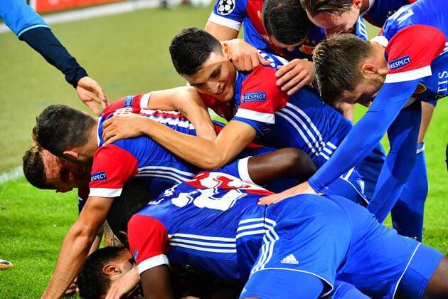 27.09.2017 Basel, Schweiz St.Jakob Park Fussball Herren Saison Saison 2017 2018 Champions League FC Basel L SL Benfica 5:0 .Bild zeigt : Torjubel (FC Basel) Aktion Jubel 