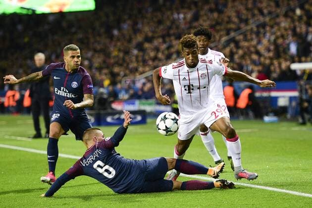 VERRATTI Marco PSG vs Kingsley Coman Bayern Munich FOOTBALL PSG vs Bayern de Munich Ligue des Champions 27 09 2017 JBAutissier Panoramic 