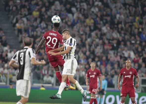 September 27, 2017 - Turin, Italy - Emmanuel Emenike during Champions League match between Juventus and Olympiakos Pirus, in Turin, on September 27, 2017 Juventus v Olympiakos - UEFA Champions League  - ZUMAn230 20170927_zaa_n230_298 Copyright: xLorisxRosellix