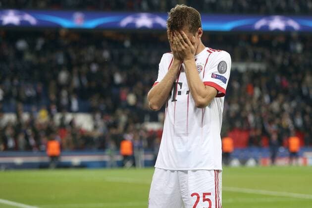 Thomas Mueller (FC Bayern Muenchen 25) nach der Niederlage, Paris Saint-Germain vs. FC Bayern Muenchen, Champions League, Fussball, 27.09.2017, Paris Copyright: xLanger Eibner-Pressefotox EP_HLR