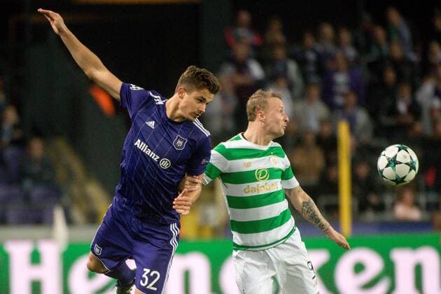 Belgium , Brussels , Sep 27 , 2017 - Second game in the group stage ( Group B ) of the UEFA Champions League competition between Belgian soccer team RSC Anderlecht and Scottish Celtic FC - Leander DENDONCKER & Leigh GRIFFITHS Copyright Danny Gys Reporters xxGYS 