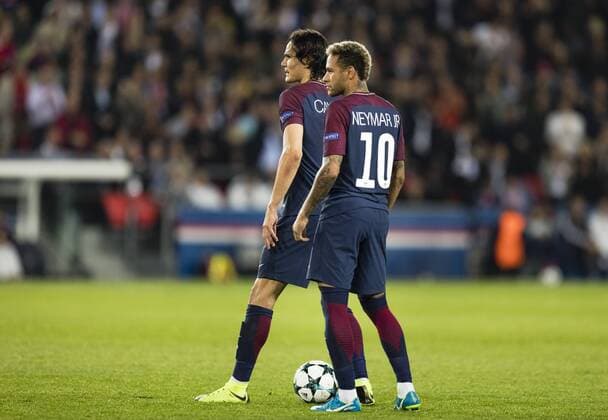 Paris, 27.09.2017 Neymar (PSG) und Edinson Cavani (PSG) Paris St. Germain - FC Bayern München