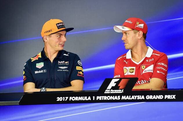 Max Verstappen (NEL 33), Red Bull Racing, Sebastian Vettel (GER 5), Scuderia Ferrari, Grosser Preis von Malaysia 2017, Vorbereitungen, Motorsport, Formel 1, 28.09.2017, Kuala Lumpur Copyright: xEIBNER JERRYxANDREx EP_JAE