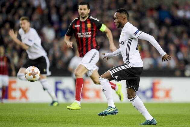 170928 Samuel Adegbenro of Rosenborg during the UEFA Europa League match between Rosenborg and FK Vardar Skopje on September 28, 2017 in Trondheim. Photo: Jon Olav Nesvold BILDBYRN kod JE 160033  Copyright: JONxOLAVxNESVOLD BB170928BB226