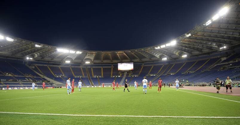 Illustration picture shows Lazio s Stadio Olimpico stadium during a soccer game between Italian club Societa Sportiva Lazio and Belgian team SV Zulte Waregem, in Roma, Italy, Thursday 28 September 2017, the second game of the group stage (Group K) of the UEFA Europa League competition. YORICKxJANSENS  x05174207x