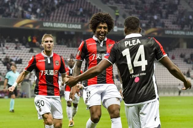 Bilder des Tages - SPORT Joie Alassane Plea OGC Nice Dante OGC Nice Maxime Le Marchand OGC Nice FOOTBALL OGC Nice vs Vitesse Arnhem Ligue Europa 28 09 2017 NorbertScanella Panoramic 