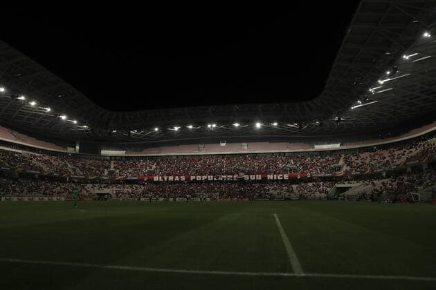 flood lights turn off during the UEFA Europa League group K match match between OGC Nice and Vitesse Arnhem on September 28, 2017 at the Allianz Riviera in Nice, France UEFA Europa League 2017 2018 xVIxVIxImagesx xMauricexvanxSteenxIVx 8879750
