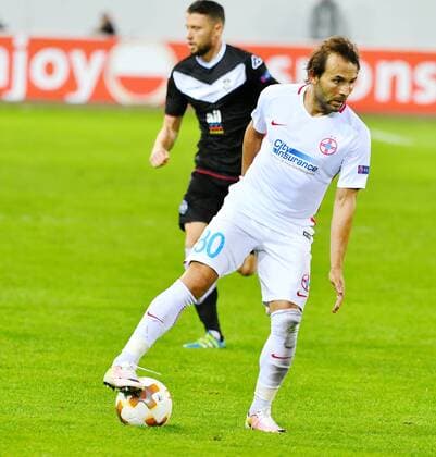 28.09.2017 Luzern Swissporarena (Neuer Spielort ) Fussball Herren Saison 2017 2018 Europa League FC Lugano - Steaua Bukarest 1:2 Bild zeigt 80 Filipe Teixeria (Steaua) Aktion Einzelbild c) Anton Geisser 