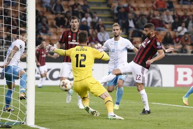 Db Milano 28 09 2017 - Europa League Milan-Rijeka foto Daniele Buffa Image nella foto: gol Mateo Musacchio 