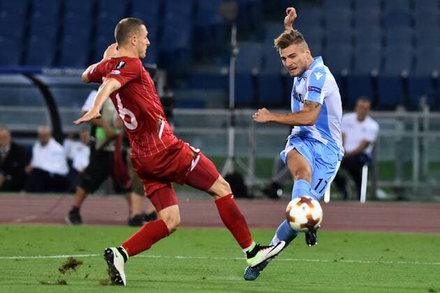 Roma 28-09-2017 Europa League Lazio Zulte Waregem Nella foto Il gol di Ciro Immobile Photo Fotografo01  Copyright: xFotografo01x xIPAx xFotografo01x