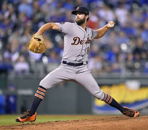 September 28, 2017 - Kansas City, MO, USA - Detroit Tigers starting pitcher Daniel Norris throws in the first inning against the Kansas City Royals at Kauffman Stadium in Kansas City, Mo., on Thursday, Sept. 28, 2017. Detroit at Kansas City - ZUMAm67_ 20170928_zaf_m67_029 Copyright: xJohnxSleezerx