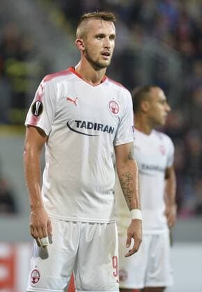 TOMAS PEKHART (Beer Sheva) attends the 2nd round group G European League soccer match Viktoria Plzen vs Hapoel Beer Sheva in Pilsen, Czech Republic, on September 28, 2017. (CTKxPhoto MiroslavxChaloupka) CTKPhotoP201709280982501  cha17
