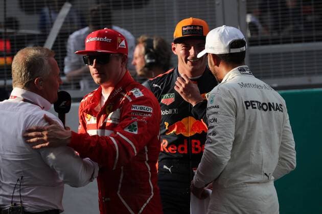 30.09.2017 - Qualifying, 2nd place Kimi Raikkonen (FIN) Scuderia Ferrari SF70H, 3rd place Max Verstappen (NED) Red Bull Racing RB13 and Lewis Hamilton (GBR) Mercedes AMG F1 W08 pole position Malaysian Grand Prix, Sepang 28 September - 1 October 2017 30.09.2017 - Qualifying, 2nd place Kimi Raikkonen (FIN) Scuderia Ferrari SF70H, 3rd place Max Verstappen (NED) Red Bull Racing RB13 and Lewis Hamilton (GBR) Mercedes AMG F1 W08 pole position 
