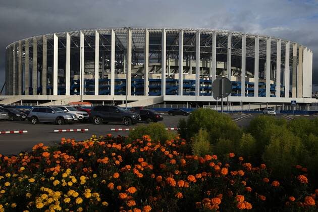 NIZHNY NOVGOROD, RUSSIA - SEPTEMBER 30, 2017: A view of Nizhny Novgorod Stadium, which is to host 2018 FIFA World Cup WM Weltmeisterschaft Fussball matches. Alexander Ryumin TASS  TS062860
