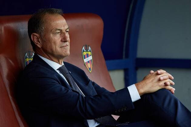 30th September 2017, Ciutat de Valencia, Valencia, Spain; La Liga football, Levante versus Alaves; Gianni De Biasi head coach of Deportivo Alaves looks on prior to the game;  ActionPlus11935886