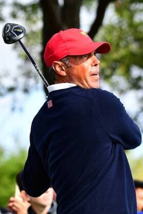 September 30, 2017 - Jersey City, New Jersey, U.S - Matt Kuchar of the US Team tees off the 13th tee during Saturday matches of the Presidents Cup at Liberty National Golf Club in Jersey City, NJ GOLF 2017 - Presidents Cup - ZUMAc119 20170930_zaf_c119_007 Copyright: xBrianxCianciox