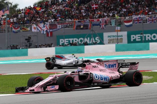 01.10.2017 - Race, Sergio Perez (MEX) Sahara Force India F1 VJM010 Malaysian Grand Prix, Sepang 28 September - 1 October 2017 01.10.2017 - Race, Sergio Perez (MEX) Sahara Force India F1 VJM010 