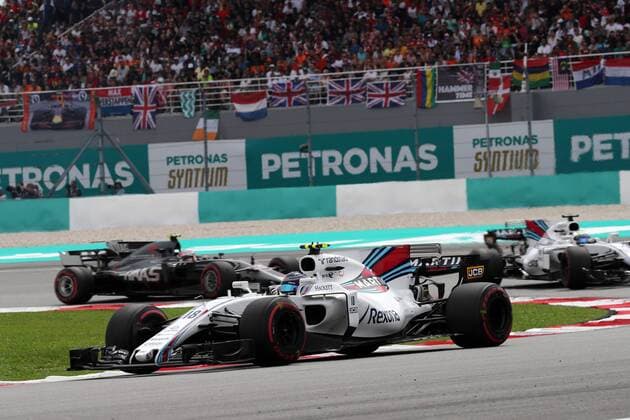 01.10.2017 - Race, Lance Stroll (CDN) Williams FW40 Malaysian Grand Prix, Sepang 28 September - 1 October 2017 01.10.2017 - Race, Lance Stroll (CDN) Williams FW40 