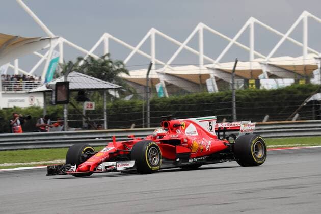 01.10.2017 - Race, Sebastian Vettel (GER) Scuderia Ferrari SF70H Malaysian Grand Prix, Sepang 28 September - 1 October 2017 01.10.2017 - Race, Sebastian Vettel (GER) Scuderia Ferrari SF70H 