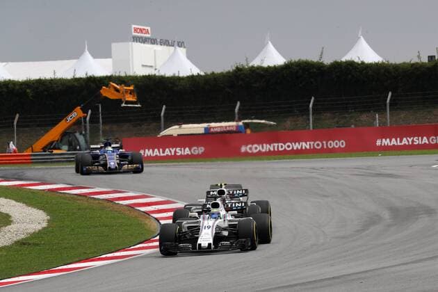 01.10.2017 - Race, Lance Stroll (CDN) Williams FW40 Malaysian Grand Prix, Sepang 28 September - 1 October 2017 01.10.2017 - Race, Lance Stroll (CDN) Williams FW40 