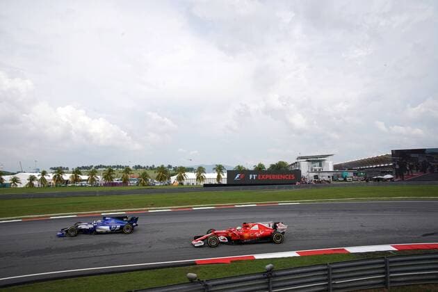 01.10.2017 - Race, Sebastian Vettel (GER) Scuderia Ferrari SF70H Malaysian Grand Prix, Sepang 28 September - 1 October 2017 01.10.2017 - Race, Sebastian Vettel (GER) Scuderia Ferrari SF70H 