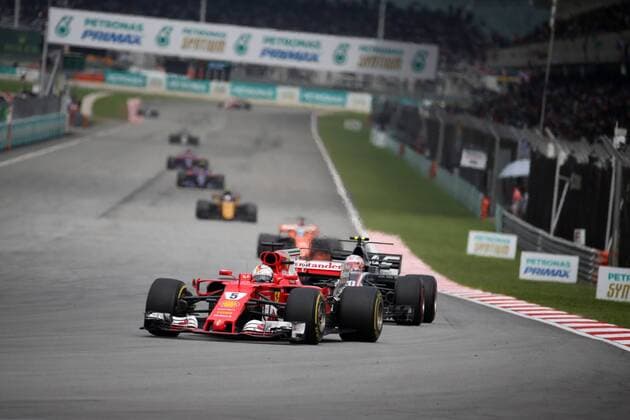 01.10.2017 - Race, Sebastian Vettel (GER) Scuderia Ferrari SF70H Malaysian Grand Prix, Sepang 28 September - 1 October 2017 01.10.2017 - Race, Sebastian Vettel (GER) Scuderia Ferrari SF70H 