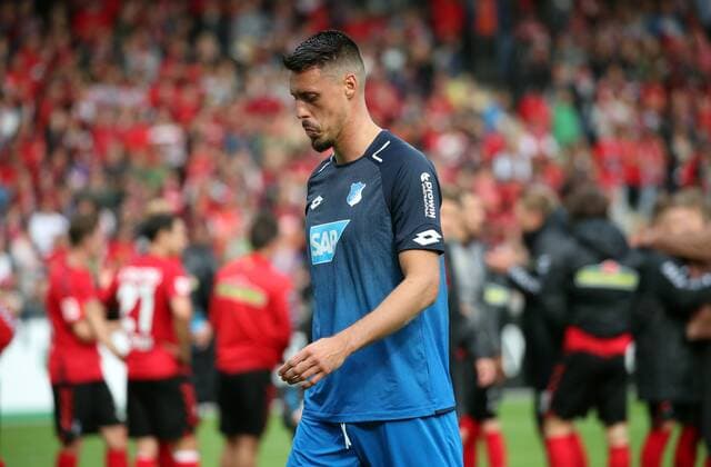 SC Freiburg - TSG 1899 Hoffenheim Deutschland, Freiburg, 01.10.2017, Fussball, Bundesliga, Saison 2017 2018, 7. Spieltag, SC Freiburg - TSG 1899 Hoffenheim: Sandro Wagner (TSG 1899 Hoffenheim).