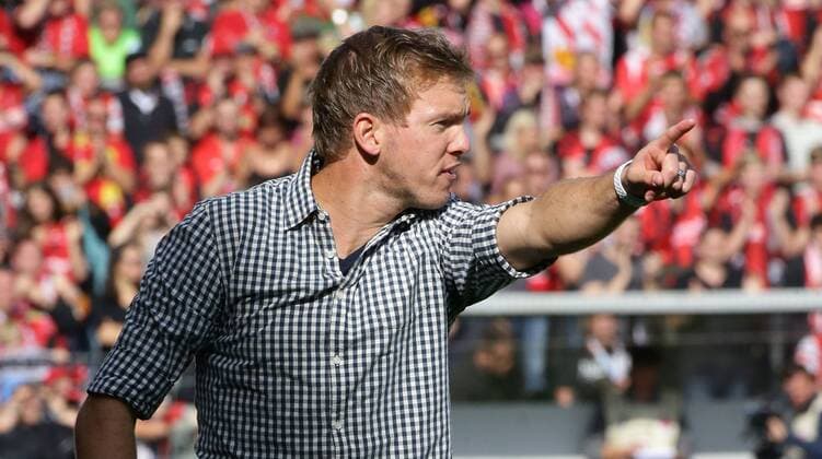 Freiburg m Fußball Bundesliga SC Freiburg vs. TSG 1899 Hoffenheim , Julian Nagelsmann ( Trainer Hoffenheim )