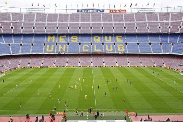 General view, OCTOBER 1, 2017 - Football Soccer : Spanish Primera Division Liga Santander match between FC Barcelona Barca 3-0 Las Palmasat Camp Nou stadium in Barcelona, Spain. The game was played in an empty stadium as a protest by Barcelona on the day of a disputed independence referendum in Catalonia. Noxthirdxpartyxsales  (oqma023835)