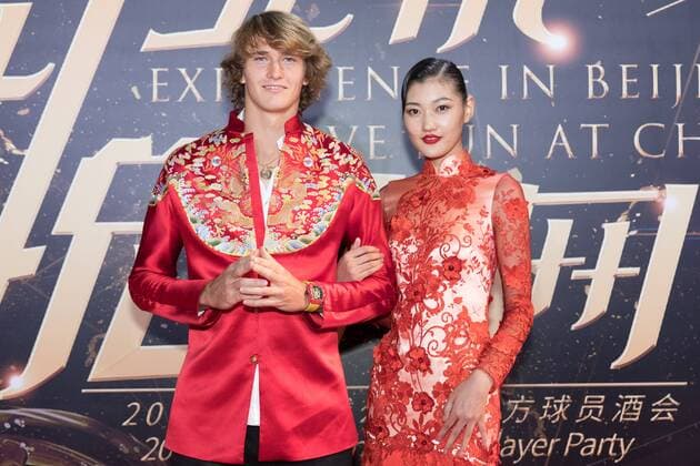BEIJING, CHINA - OCTOBER 01: Alexander Zverev of Germany poses on the red carpet of the 2017 China Open Player Party at Beijing Olympic Tower on October 1, 2017 in Beijing, China.  Copyright: xVCGx CFP111128857266 