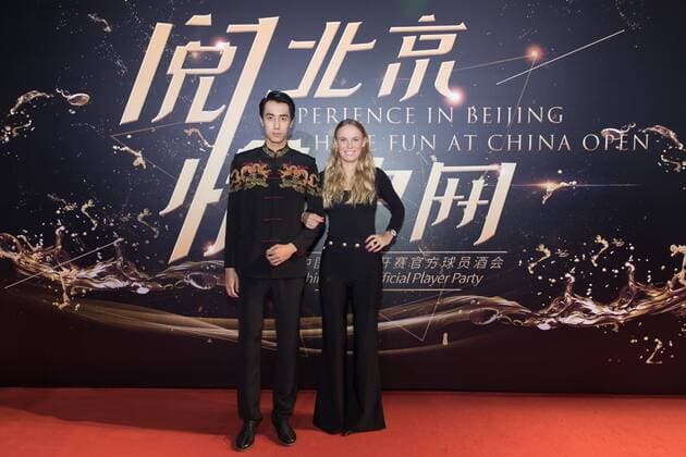 BEIJING, CHINA - OCTOBER 01: Caroline Wozniacki of Denmark poses on the red carpet of the 2017 China Open Player Party at Beijing Olympic Tower on October 1, 2017 in Beijing, China.  Copyright: xVCGx CFP111128857292 