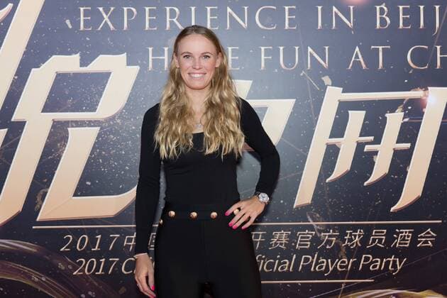 BEIJING, CHINA - OCTOBER 01: Caroline Wozniacki of Denmark poses on the red carpet of the 2017 China Open Player Party at Beijing Olympic Tower on October 1, 2017 in Beijing, China.  Copyright: xVCGx CFP111128857293 
