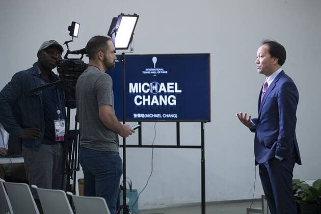 BEIJING, CHINA - OCTOBER 03: International Tennis Hall of Fame Global Ambassador Michael Chang attends a press conference PK Pressekonferenz on day four of the 2017 China Open at the China National Tennis Centre on October 3, 2017 in Beijing, China.  Copyright: xVCGx CFP111128975301 