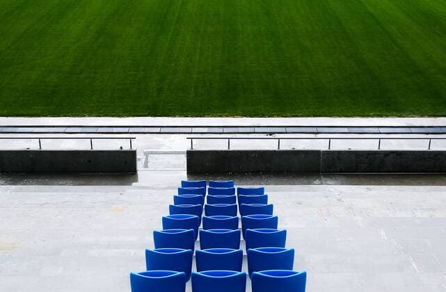 KALININGRAD, RUSSIA - OCTOBER 4, 2017: Pitch at Kaliningrad Stadium, a venue for 2018 FIFA World Cup WM Weltmeisterschaft Fussball matches. Vitaly Nevar TASS  TS063187