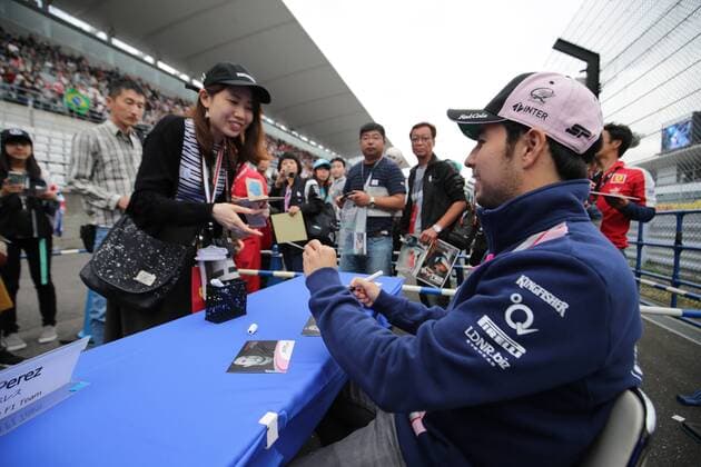 05.10.2017- Sergio Perez (MEX) Sahara Force India F1 VJM010 Japanese Grand Prix, Suzuka 05 - 08 October 2017 05.10.2017- Sergio Perez (MEX) Sahara Force India F1 VJM010 