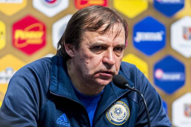 October 4, 2017: Aleksandr Borodyuk - head coach (Kazakhstan) during the press conference PK Pressekonferenz before the begining of the World Cup qualifying campaign 2018 game between Romania and Kazakhstan at Ilie Oana Stadium, Ploiesti, Romania ROU.  Copyright: xCatalinxSoarex cronoscs4102017109596