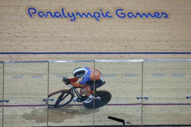 RIO DE JANEIRO , 10-09-2016 , Paralympische Zomerspelen 2016 , baanwielrennen , vrouwen, 500 meter tijdrit C1-3, finale , Alyda Norbruis wint goud in een nieuw wereldrecord PS 2016 Baanwielrennen 10-09-2016