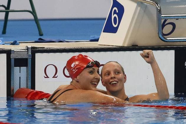 RIO DE JANEIRO , 11-09-2016 , zwemmen, Paralympische Zomerspelen 2016 , Barra , Olympic Aquatics Stadium , vrouwen, 200 meter vrije slag S14, finale , Marlou van der Kulk wint brons PS 2016 zwemmen finales 11-09-2016