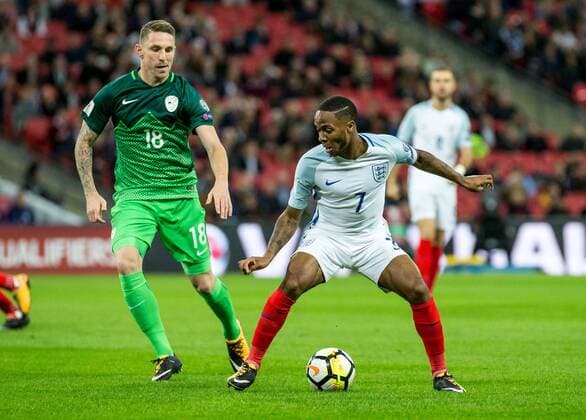 England v Slovenia 2018 FIFA World Cup WM Weltmeisterschaft Fussball Qualifying Raheem Sterling of England during the 2018 FIFA World Cup Qualifying match at Wembley Stadium, London, UK Content Not Available For UK Newspapers Copyright: xLiamxMcAvoyx FIL-10771-0007
