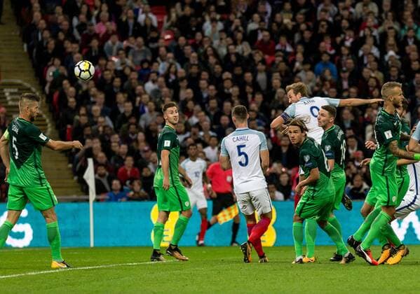 England v Slovenia 2018 FIFA World Cup WM Weltmeisterschaft Fussball Qualifying Harry Kane of England heads in but is ruled no goal during the 2018 FIFA World Cup Qualifying match at Wembley Stadium, London, UK Content Not Available For UK Newspapers Copyright: xLiamxMcAvoyx FIL-10771-0021