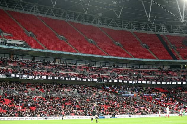 England v Slovenia 2018 FIFA World Cup WM Weltmeisterschaft Fussball Qualifying Lots of empty seats during the 2018 FIFA World Cup Qualifying match at Wembley Stadium, London, UK. Content Not Available For UK Newspapers Copyright: xPaulxChestertonx FIL-10770-0005