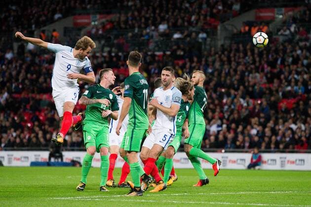 England s Harry Kane has a goal disallowed during the World Cup Qualifying - European - Group F match at Wembley Stadium, London. Picture date 5th October 2017. Picture credit should read: Charlie Forgham-Bailey Sportimage EDITORIAL USE ONLY. No use with unauthorised audio, video, data, fixture lists, club league logos or live services. Online in-match use limited to 120 images, no video emulation. No use in betting, games or single club league player publications.