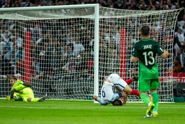 England v Slovenia 2018 FIFA World Cup WM Weltmeisterschaft Fussball Qualifying Harry Kane of England scores the winning goal during the 2018 FIFA World Cup Qualifying match at Wembley Stadium, London, UK Content Not Available For UK Newspapers Copyright: xLiamxMcAvoyx FIL-10771-0054