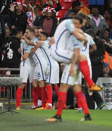 England v Slovenia 2018 FIFA World Cup WM Weltmeisterschaft Fussball Qualifying Harry Kane of England celebrates scoring his sides 1st goal during the 2018 FIFA World Cup Qualifying match at Wembley Stadium, London, UK. Content Not Available For UK Newspapers Copyright: xPaulxChestertonx FIL-10770-0023