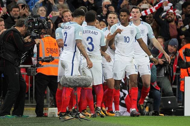 England v Slovenia 2018 FIFA World Cup WM Weltmeisterschaft Fussball Qualifying Harry Kane of England celebrates scoring his sides 1st goal during the 2018 FIFA World Cup Qualifying match at Wembley Stadium, London, UK. Content Not Available For UK Newspapers Copyright: xPaulxChestertonx FIL-10770-0027