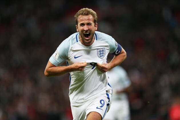 5th October 2017, Wembley Stadium, London, England; FIFA World Cup WM Weltmeisterschaft Fussball Qualification, England versus Slovenia; Harry Kane, the England captain celebrates after scoring his sides 1st goal in the 2nd half extra time to make it 1-0  ActionPlus11937887