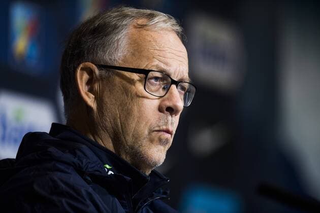 171006 Lars Lagerbäck, head coach of Norway, during a press conference PK Pressekonferenz on October 6, 2017 in Oslo. Photo: Jon Olav Nesvold BILDBYRAN kod JE 160037  Copyright: JONxOLAVxNESVOLD BB171006BB072