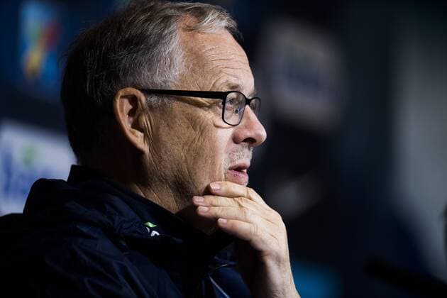 171006 Lars Lagerbäck, head coach of Norway, during a press conference PK Pressekonferenz on October 6, 2017 in Oslo. Photo: Jon Olav Nesvold BILDBYRAN kod JE 160037  Copyright: JONxOLAVxNESVOLD BB171006BB076